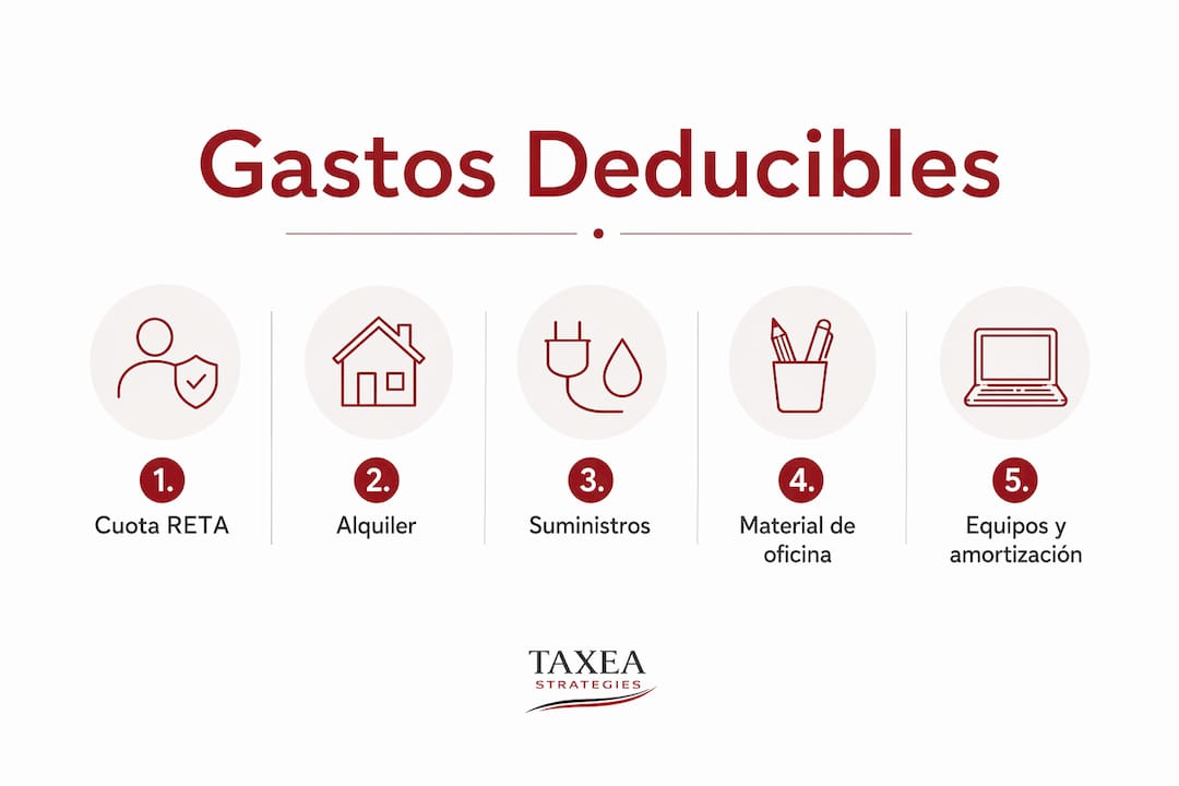 Infografía sobre los tipos de gastos que los autónomos pueden desgravar en su declaración