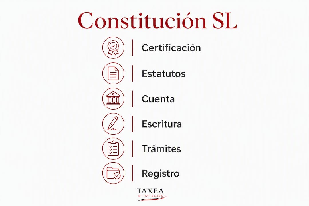 Infografía con los pasos clave para crear una sociedad limitada